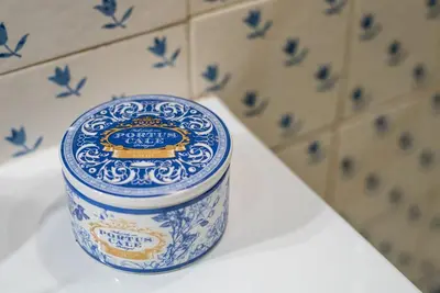 a blue and white container sitting on a table at GuestReady - Urban escape in Porto in Porto