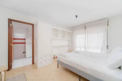 a bedroom with a large bed and a shower at Nomad's Easy Stay - 1BED Sunrise Cedofeita in Porto