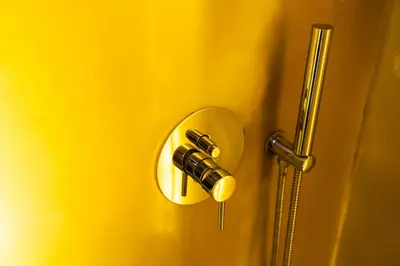 a door with a door knob on a yellow wall at Beauty Porto in Porto