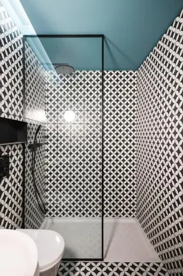 a bathroom with a shower with a toilet and a sink at HM - Infante Riverside Apartment N in Porto