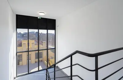 a balcony with a view of a city at Habitatio - Bom Sucesso by LuxiStay in Porto