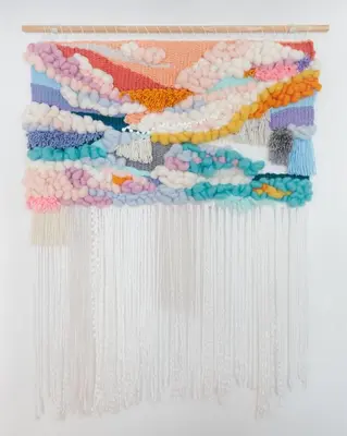 a curtain with colorful beads on a white background at Vibrant flat by São Bento w/balcony - Loureiro140 in Porto