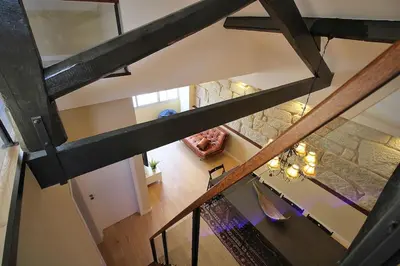 an overhead view of a staircase in a house at HEART OF THE CITY 7 ! in Vila Nova de Gaia