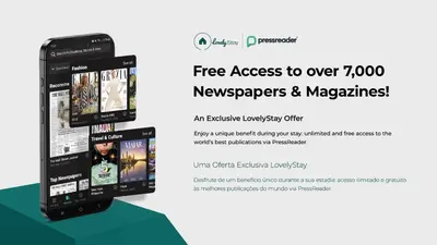 a free access to over new newspapers magazines and a cataloguebookzyzy at Lapa Flat in City Center by LovelyStay in Porto