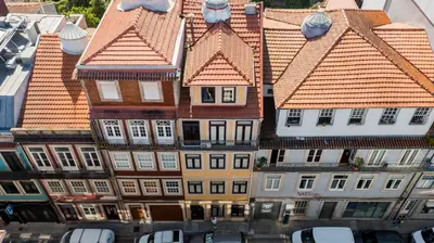 an overhead view of a building with roofs at OPO Alegria 119 in Porto