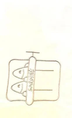 a drawing of a clipboard with two knives at Cristelo 0 - near the river Porto in Porto