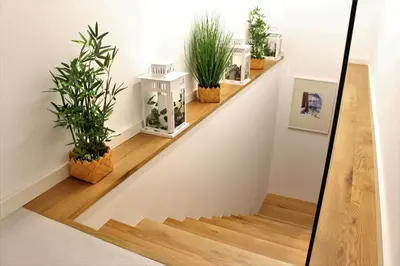 a stairway with potted plants on the wall at Oporto Prime Studios in Porto