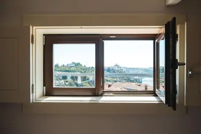 a window in a room with a view at Fontainhas Douro Views by LovelyStay in Porto