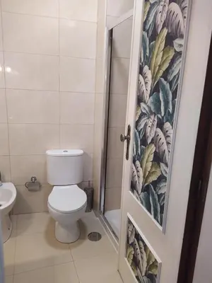 a bathroom with a toilet and a shower at Porto Grand Sasimi House in Porto