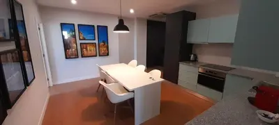 a kitchen with a white counter top in a room at 504 New Apartment Galé in Porto