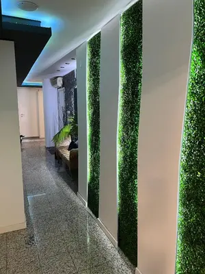 a hallway with a green wall in a building at Modern Room with Indoor Shower Near the River - Quarto Moderno com Duche interior Próximo da Ribeira in Vila Nova de Gaia