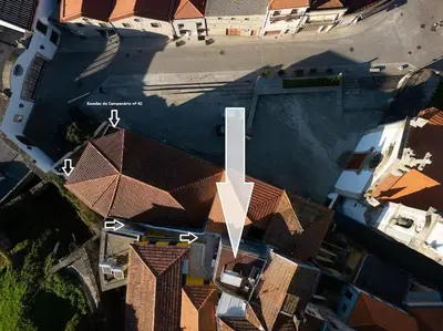 an overhead view of a house with a roof at Terrace Douro in Vila Nova de Gaia