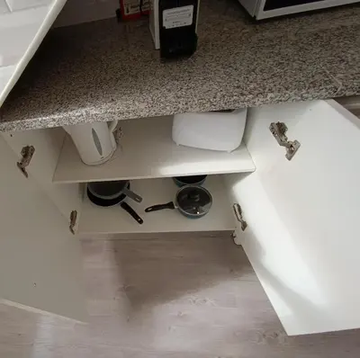 a kitchen counter with a drawer under a counter top at InLapa Studio V Porto Terrace in Porto