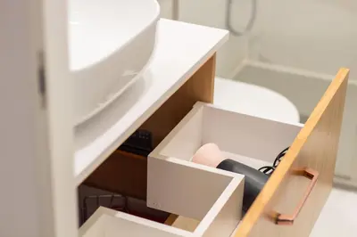 a drawer in a desk with a drawer at Mouzinho da Silveira 215 by LovelyStay in Porto