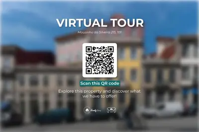 a screenshot of a virtual tour with a picture of a city at Mouzinho da Silveira 215 by LovelyStay in Porto