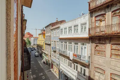 a view of a city street from a building at Downtown Excellence Apartment by Vacationy in Porto